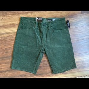 Volcom Green Corduroy Shorts